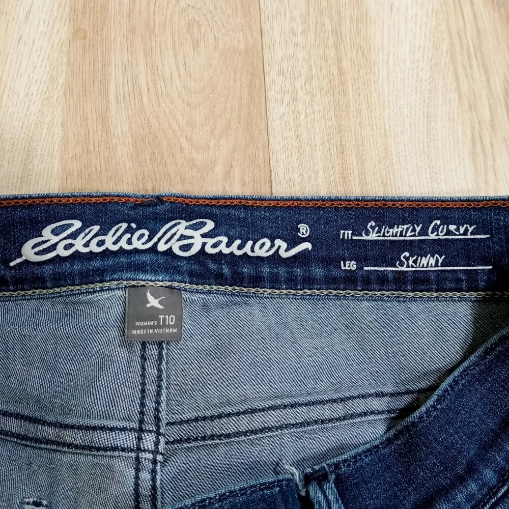 Eddie Bauer Slightly‎ Curvy Skinny Jeans Womens 10 Dark Wash Denim Stretch Pants